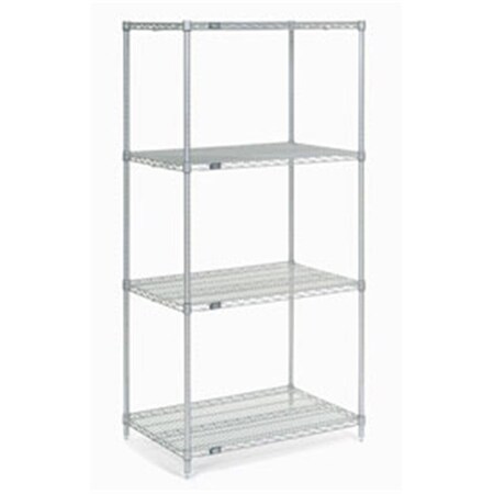 Designed To Furnish Nexel Chrome Wire Shelving - Chrome - 30 x 21 x 74 in. DE3495688